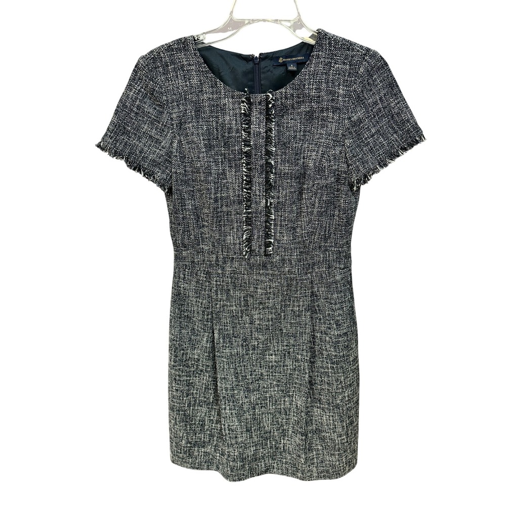 Brooks Brothers Women's Tweed Dress Fringe Detail Career Office Party